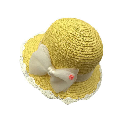 

2-7Y Summer Kids Charm Princess Straw Children Baby Girls Sun Beach Hat Flower Cap & Handbag Lovely Summer
