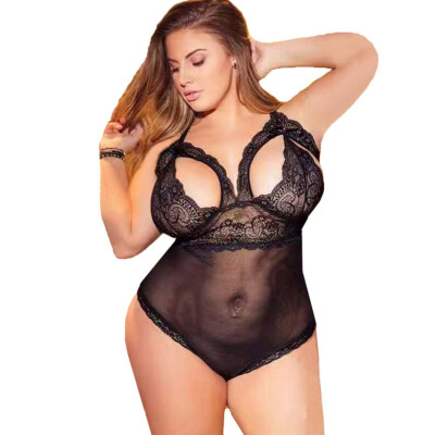 

Plus Size Sexy Lingerie Onesies Sexy Perspective Lace Lingerie Nightclub Clothing Couples Fun Onesies Lenceria mujer