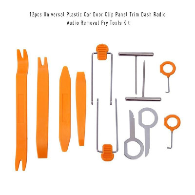 

12pcs Universal Plastic Car Door Clip Panel Trim Dash Radio Audio Removal Open Pry Tools Kit