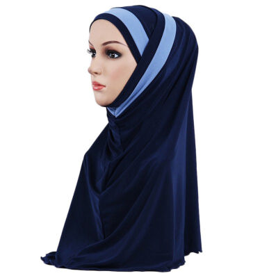 

Womens Muslim Headscarf Fashion Double Loop Slip On Scarf Pull Over Crepe Convenient Shawl Ladies Headscarf