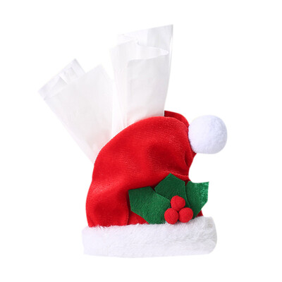 

Creative Lovely Christmas Hat Napkin Bag Christmas Decoration Restaurant Hotel Home Ornaments Supplies