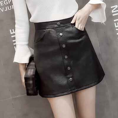 

Autumn Women Black High Waist Tight Skirt PU Leather Office Lady Skirt Slim Casual Package Hip Mini Sexy Pencil Skirts