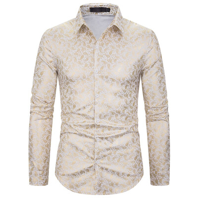

Tailored Mens Baggy Blazer Print Turn-down Collar Button Long Sleeve Shirts Blouse