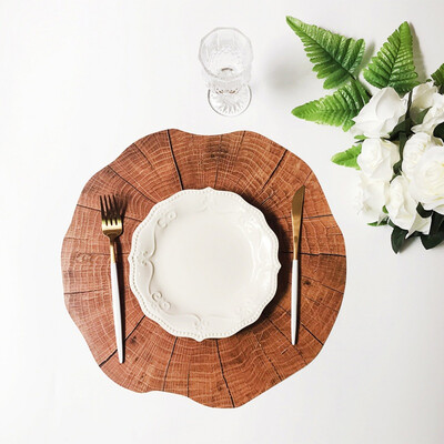 

1Pcs Wood Placement Table Mats Dining Tableware Pad Lotus Shape Tea Cup Bowl Decoration Coaster Christmas Pads