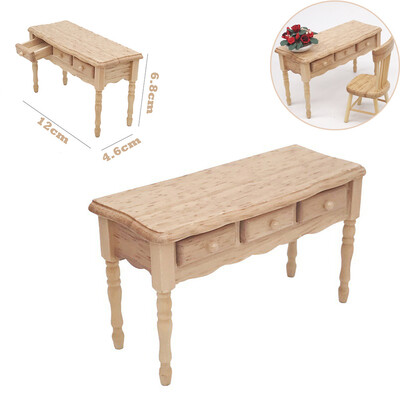 

YIWULAMini Dollhouse Furniture Desk Miniature Living Room Kids Pretend Play Toy 47in
