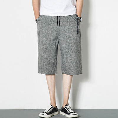 

Tailored Mens New Summer Fashion Leisure Flax Large Size Loose Calf-Length Shorts Pants