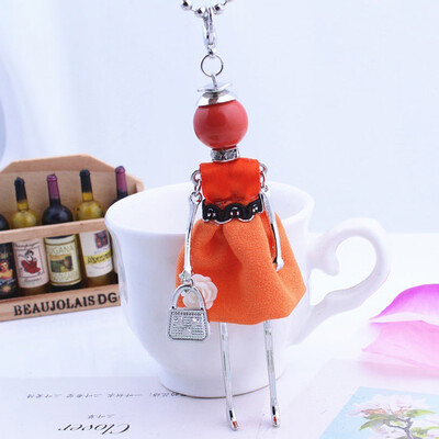 

Creative Long Chains Doll Necklace Lovely Dress Charm Pendant Jewelry Women Necklace Fashion Wholesale
