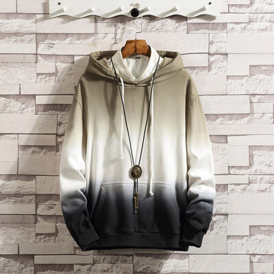 

Gobestart Mens Casual Gradual-Change Long Sleeve Cotton Hoodies Pockets Top Sweatshirt