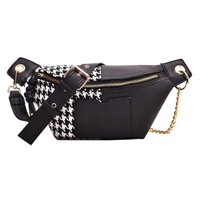 

Tailored Womens New 2019 Chest Bag Stitching Woolen Wild Chain Pocket