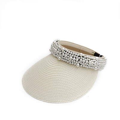 

Hat ladies Korean travel beach hat female Pearl Hat Hat Hat Hat spring&summer straw sun visor
