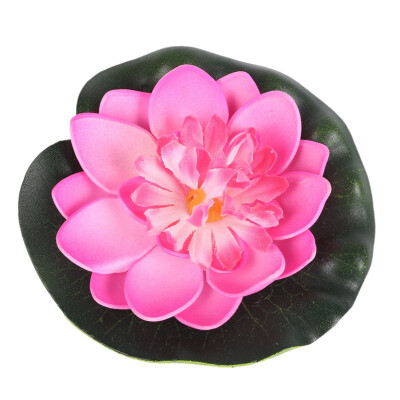 

5PCS Artificial Lotus Water Lily Floating Flowers with Leaves for Home Garden Pond Aquarium Wedding Holiday Party Garden Decor