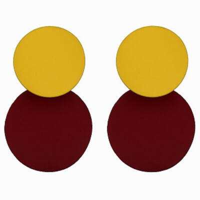 

Two-tone Wafers Clip Earrings Ear Studs Gift For Trendsetter Women Or Ladies