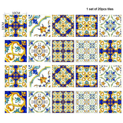 

3D Tile Wall Stickers 20PcsSet Square Waterproof Simple European Style For Floor Wall PVC Decals Paper Home Decor