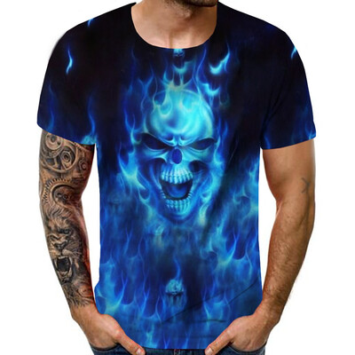 

Toponeto Mens Summer New Style 3D Printed Short Sleeves Fashion Comfort Blouse Top