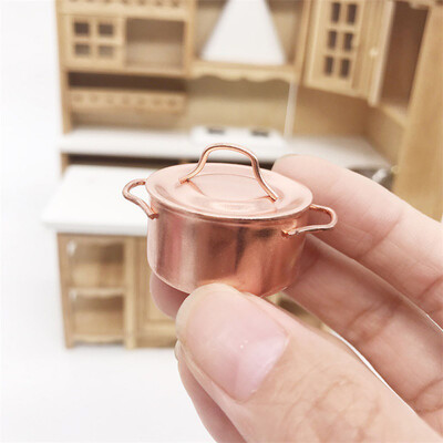 

Siaonvr Copper Cooking Pan Pot 112 Dollhouse Miniature Kitchen Cookware Accessor