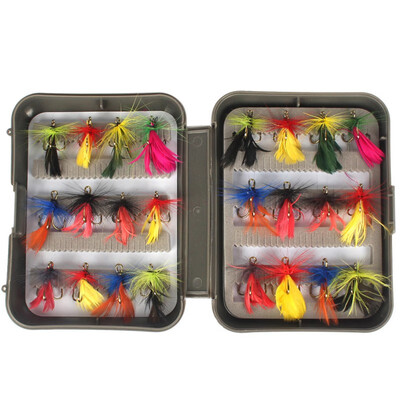

24 PCS bionic fly hook dry fly squid salmon dry fly hooks bait fishing fishing bionic insects&feathers