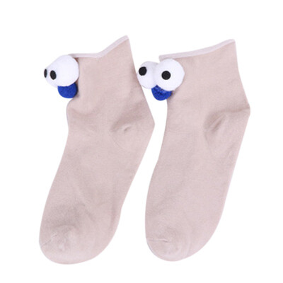 

Cute Cartoon Women Girl three-dimensional Antumn Ankle Socks Big Eyes Warm Casual Heap Solid Color Socks