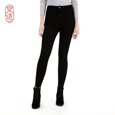 

JZAO Ms High-elastic Slim Fit Jeans Black 30 17074A