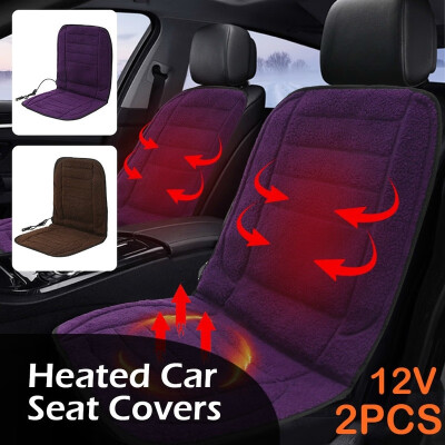 

NEW 12PCS 12V Car Heated Plush Velvet Car Seat Cushion Cover Heater Car Driver Seat Cushion Winter Warmer Pad Cover