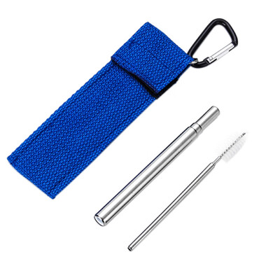 

Portable Stainless Steel Telescopic Drinking Straw For Travel Reusable Collapsible Metal Drinking Straw With Bag And Brush Set x