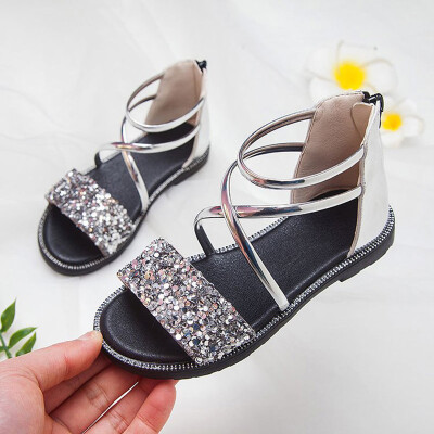 

Summer Summer Kids Sandals Sequin Design Sandal Girl Open Toe Princess Shoes