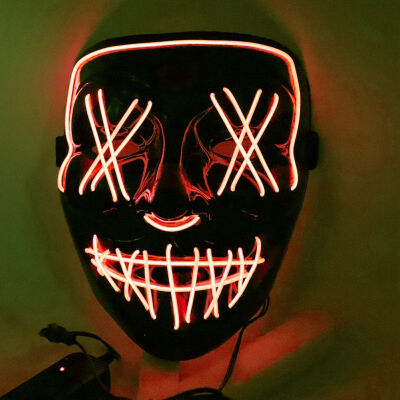 

Festival Accessories Halloween LED Light Up Mask Blood Flashing Light Scary Full Face Cover For Masquerade Cosplay Costume Party