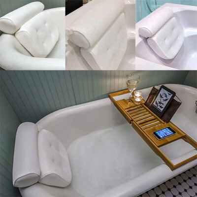 

New Breathable 3D Mesh Spa Bath Pillow with 4 Suction Cups Neck & Back