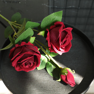 

〖Follure〗Flannel Pearl Rose Artificial Flower Home Decoration Wedding Bouquet
