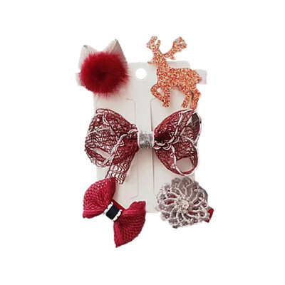 

1 Set 5PCS Girls Headwear Flowers Hair Clips Cartoon Hairpins Kids Children Animal Bow Barrettes Hair Accessories Headwear
