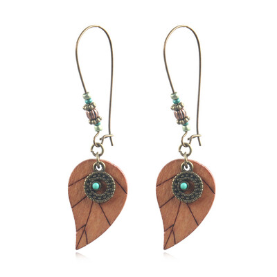 

Women&39S Fashion Jewelry Wooden Water Droplets Earrings
