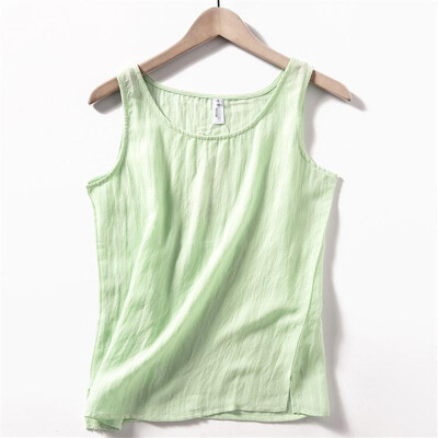 

Fashion Solid Color Women Tank Tops Sleeveless Sexy Casual Tops Korean Female Ladies Cotton Linen Vest -XL regata feminina