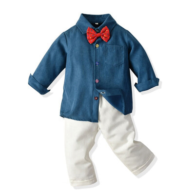 

Baby Boy Clothes Autumn Newborn Clothes Baby Formal Gentleman Clothes Set T-shirtPant 2Pcs Outfit for Infant Clothing Suit