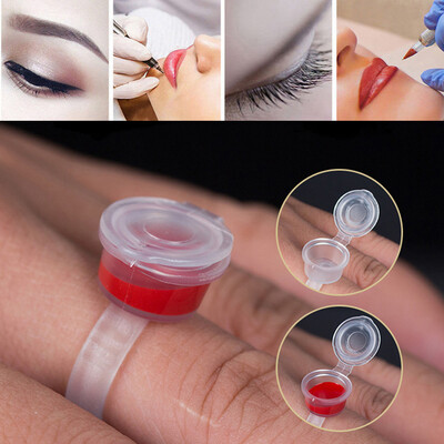 

〖Follure〗Tattoo Permanent Eyelash Makeup Ink Cup Cap Finger Ring Holder