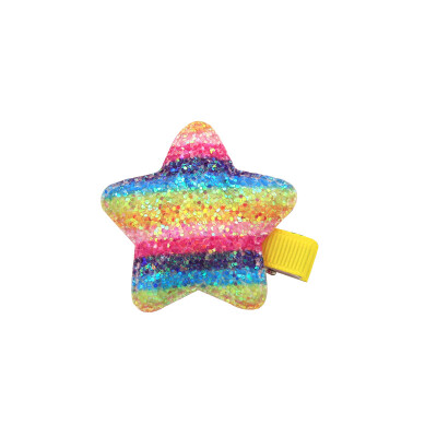 

Korean Diamond Colorful Five-Pointed Star Hairpin Childrens Cartoon Clips Hair Accessories Dreamy Five-Pointed Star Headdress