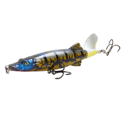 

Minnow Trolling Whopper Popper 13cm 16g Topwater Fishing Lure Artificial Hard Bait 3D Eyes Plopper With Rotating Tail Fishing