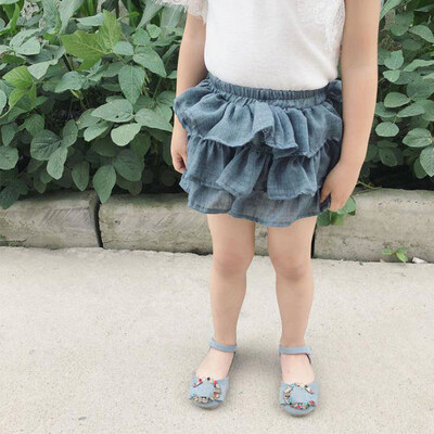

Cute Children Baby Kids Girls Lovely Mesh Layers Design Elastic Short Skirts Dresses