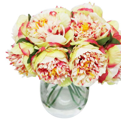 

Artificial Peony Bouquet Large Flowers Romantic 5 Flower for Home Shop Decor Fake Flower Bouquet Simulation Peony for Lady Gift