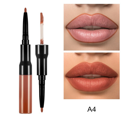 

Double Headed Makeup Lipstick Long Lasting Pigments Waterproof Lip Liner Gloss Matte Liquid Lipstick Pen Nude Makeup Tool