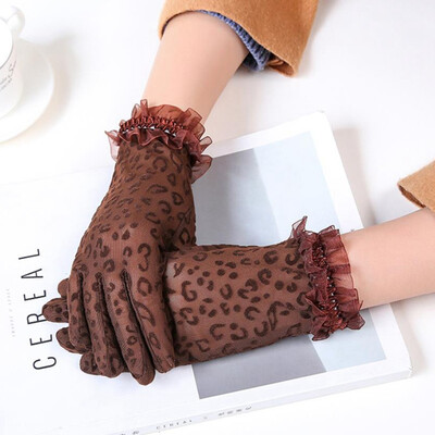 

Summer Lady Lace Mesh Leopard Lace Sunscreen Gloves