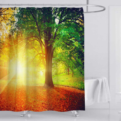 

〖Follure〗New Waterproof Shower Curtain with 12 Hooks 3D Printed Bathroom Polyester