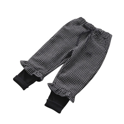 

New 2018 Autumn Baby Solid Pant Cotton Pleated Children Knee-length Pants Baby Boys Girls Pants Winter Plaid Pants 0-5y