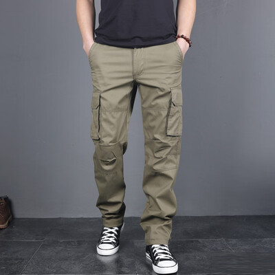 

Gobestart Mens Summer New Style Outdoor Multi-Pocket Overalls Straight Sports Pants