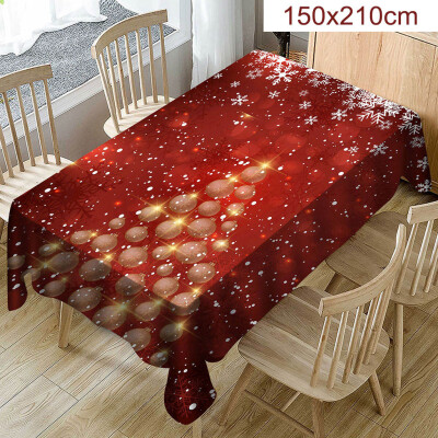 

Tailored Christmas Tablecloth Print Rectangle Table Cover Holiday Party Home Decor