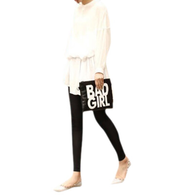 

Summer Womens Pants New Silk Leggings Stretch Black White Breathable Nine Points Stepping On The Pants Ladies Was Thin Pants