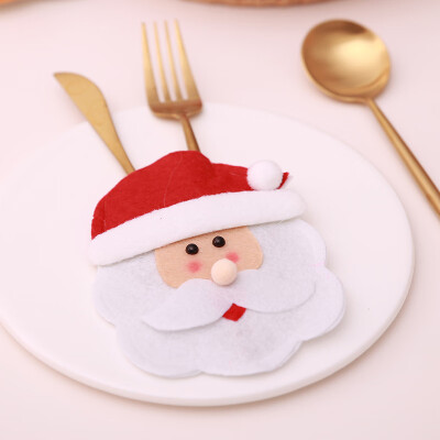 

Santa Reindeer Snowfake Christmas Fork Knife Cutlery Holder Bag New Year Pocket Home Party Table Dinner Decoration Tableware