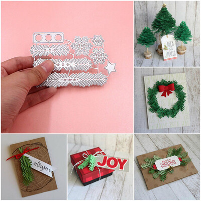

JPGIF Metal Christmas Tree Wreath Cutting Dies Stencil Scrapbook DIY Paper Craft Gifts