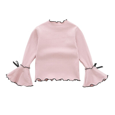 

Autumn Baby Girl Long Sleeve Top Child Ruffle Sleeve Bow Long Sleeve Top Fashion Baby Clothes