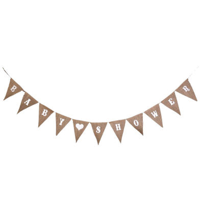 

Fabric Banners Imitated Burlap Pennant Banner Flag Bunting Hanging Decoration For Party Decoration