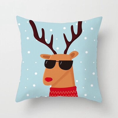 

18 X 18 Inch New Cute Christmas Pillowcase Printing Square Pillowcase Home Decoration Car Sofa Cushion Cover