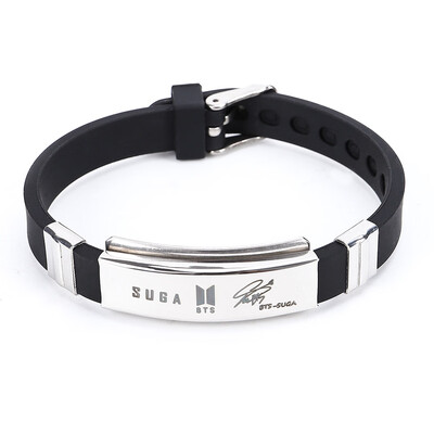 

BTS Armband Unisex Kpop BTS Bangtan Boys Hip Hop Team Stainless Steel Cuff Bangle Bracelet Wristband Bracelets